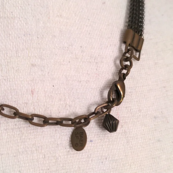 Artisan Marjorie Baer SF Modernist Brass Pendant Necklace - Picture 3 of 4